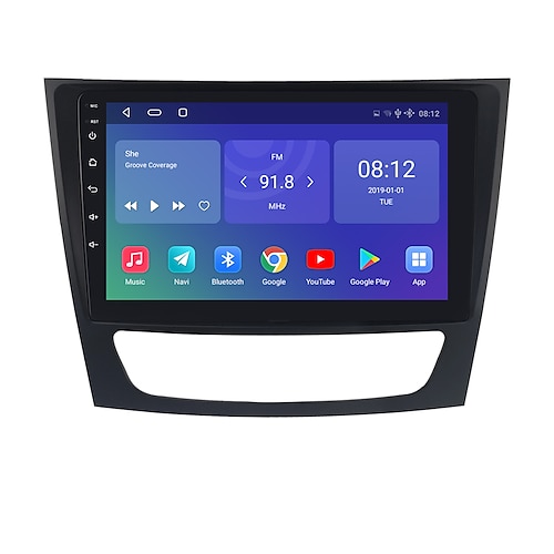 

For BENZ W211 2002-2009 Android 10.0 Autoradio Car Navigation Stereo Multimedia Car Player GPS Radio 9 inch IPS Touch Screen 1 2 3G Ram 16 32G ROM Support iOS Carplay WIFI Bluetooth 4G
