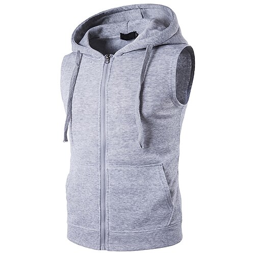 

Men's Hoodie Pocket Hoodie Solid Color Sport Athleisure T Shirt Shirt Sleeveless Breathable Lightweight Soft Exercise & Fitness Running Everyday Use Casual Athleisure Daily Activewear