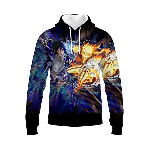 

Inspired by Naruto Uchiha Sasuke Uzumaki Naruto Anime Cartoon Manga Anime 3D Harajuku Graphic Hoodie For Unisex All Couple's Adults' 3D Print Polyster