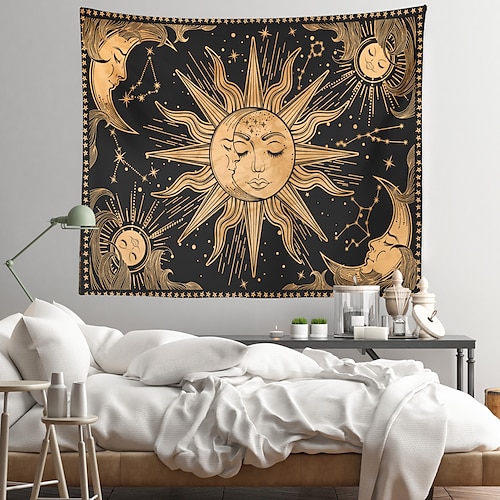 

Tarot Divination Wall Tapestry Art Decor Blanket Curtain Hanging Home Bedroom Living Room Decoration Mysterious Bohemian Polyester