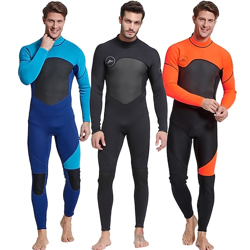 

SBART Men's Full Wetsuit 3mm SCR Neoprene Diving Suit Thermal Warm UPF50 Warm High Elasticity Long Sleeve Back Zip - Swimming Diving Surfing Scuba Patchwork Spring Summer Winter / Quick Dry