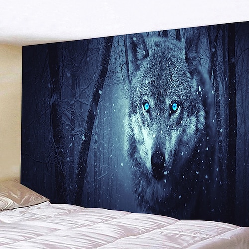 

Wolf Wall Tapestry Art Decor Blanket Curtain Hanging Home Bedroom Living Room Decoration Polyester
