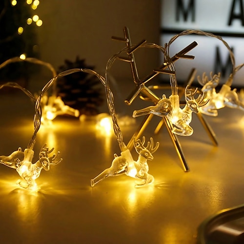 

Christmas Deer String Lights 3M-20LEDs 1.5M-10LEDs Fairy Light Battery Powered Christmas Family Party Garden Holiday Christmas Tree Decoration