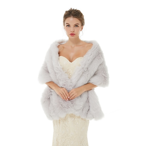 

Sleeveless Shawls Faux Fur Wedding / Party / Evening Women's Wrap With Solid