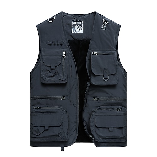 

Men's Fishing Vest Outdoor Sleeveless Multi-Pockets Breathable Lightweight Vest / Gilet Autumn / Fall Winter Spring Fishing Photography Traveling Light Red Army Green Grey