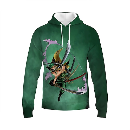 

Inspired by One Piece Roronoa Zoro Cartoon Manga Back To School Anime Harajuku Graphic Kawaii Hoodie For Unisex All Couple's Adults' 3D Print Polyster