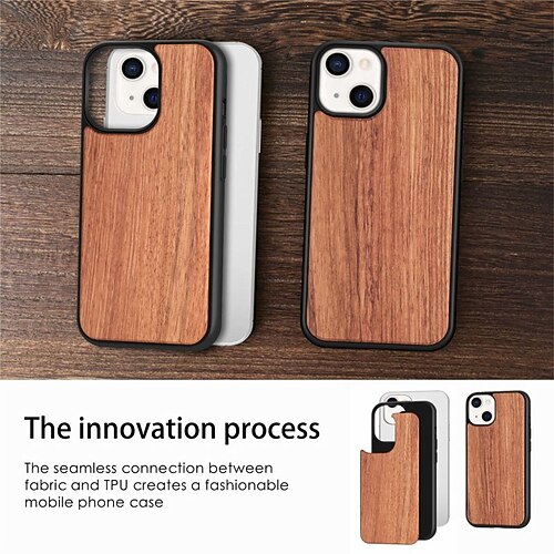 

Phone Case For Apple Back Cover iPhone 14 Pro Max 14 Plus 13 12 11 Pro Max Mini X XR XS Waterproof Portable Dustproof Wood Grain PU Leather