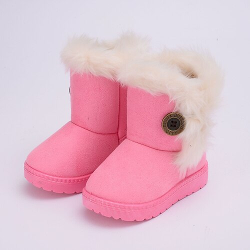 

Toddler Girls' Boots Snow Boots Mid-Calf Boots Christmas Gift Little Kids Daily Walking Walking Shoes Split Joint Wine Pink Khaki Winter