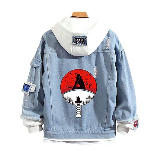 

Naruto Akatsuki Anime Cartoon Manga Anime Denim Jacket Harajuku Kawaii Coat Outerwear For Men's Women's Unisex Adults' Cloth Demin