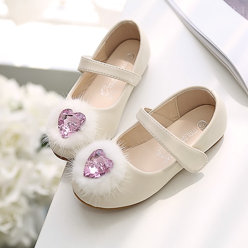 

Girls' Flats Flower Girl Shoes Microfiber Wedding Casual / Daily Dress Shoes Toddler(9m-4ys) Little Kids(4-7ys) Wedding Party Party & Evening Rhinestone Pink Ivory Fall Spring