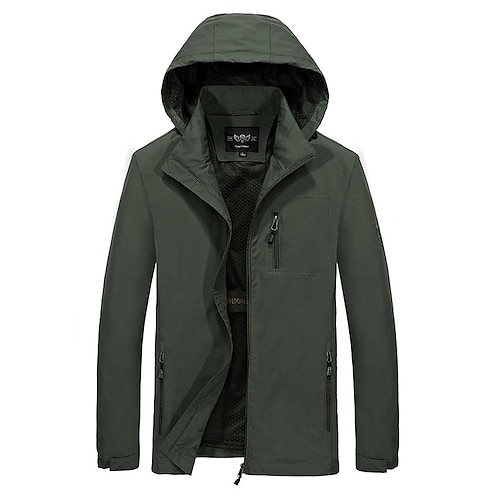 

Hombre Chaqueta Calle Diario Primavera Otoño Regular Abrigo Escote Chino Ajuste regular Impermeable Transpirable Casual Chaquetas Manga Larga Color sólido Bolsillo Azul Piscina Verde Ejército Caqui