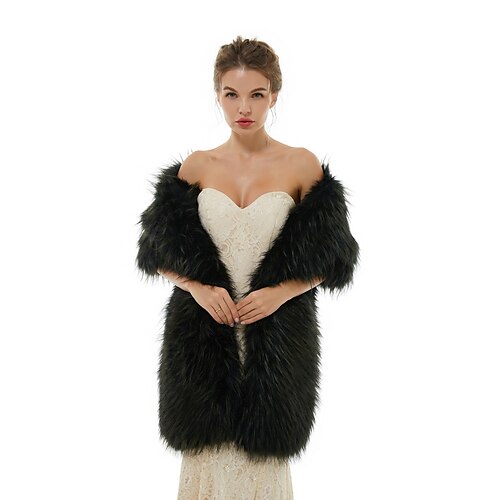 

Sleeveless Shawls Faux Fur Wedding / Party / Evening Women's Wrap With Solid