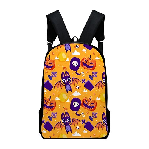 

Unisex Oxford Cloth 300D School Bag Commuter Backpack Large Capacity Breathable Zipper Halloween Halloween School Daily Orange