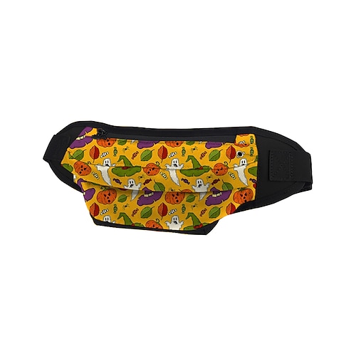 

Unisex Bags Oxford Cloth Fanny Pack Zipper Cartoon Halloween Going out Outdoor Bum Bag Earth Yellow