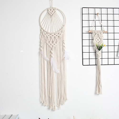 

Boho atrapasueños regalo hecho a mano colgante de pared decoración arte ornamento artesanía tejido macramé para niños dormitorio boda festival 20 50 cm