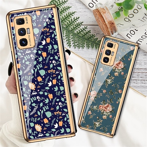 

Phone Case For Xiaomi Back Cover Mi Mix Fold Shockproof Dustproof Flower Tempered Glass