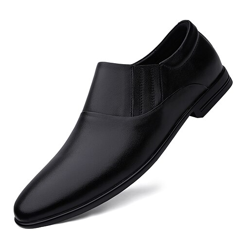 

Men's Loafers Slip-Ons Leather Loafers Business Casual British Daily Office Career Cowhide Black Brown Fall Spring