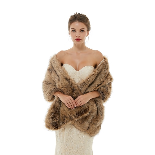 

Sleeveless Shawls Faux Fur Wedding / Party / Evening Women's Wrap With Solid