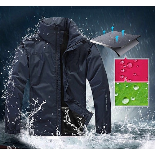 

Homme Veste d'extérieur Chaud Etanche Coupe Vent Veste Vêtements d'extérieur Noir Vert Véronèse Bleu de minuit