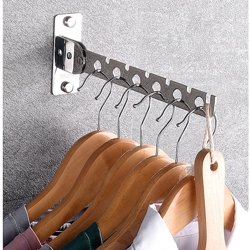 

Clothes Hanger Storage Hanger Wall Hanging Bathroom Stainless Steel Storage Rack Wardrobe Storage and Finishing Rack