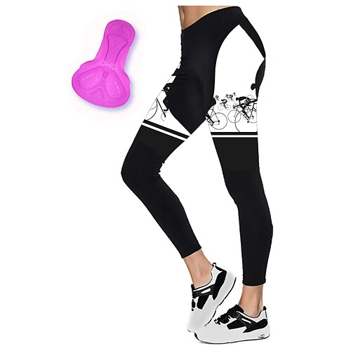 

21Grams Women's Cycling Tights Bike Tights Mountain Bike MTB Road Bike Cycling Sports Graphic 3D Pad Cycling Breathable Quick Dry White Polyester Spandex Clothing Apparel Bike Wear / Athleisure