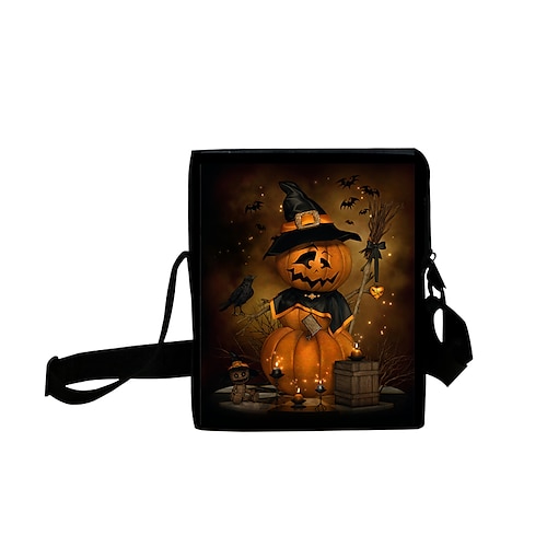 

Unisex Bags Oxford Cloth Crossbody Bag Zipper 3D Halloween Daily Outdoor 3D Print Orange