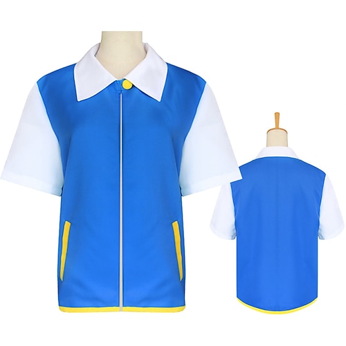 

Inspired by Pokémon Ash Ketchum Anime Cosplay Costumes Japanese School Uniforms Top For Men's