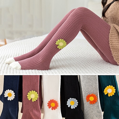 

Kid's Girls' Tights White Black Fuchsia Solid Color Soft Spring & Fall Cute 2-12 Years / Cotton