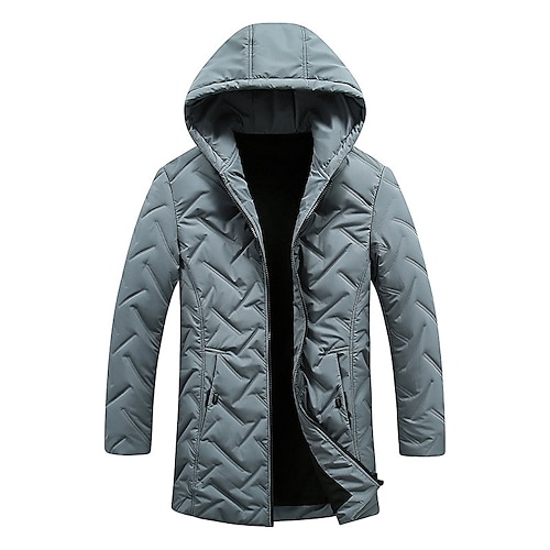 

Men's Hoodie Jacket Sports Puffer Jacket Padded Hiking jacket Winter Outdoor Thermal Warm Windproof Lightweight Breathable Windbreaker Winter Jacket Trench Coat Fishing Climbing Running Grey Army