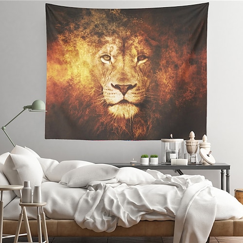

Lion Wall Tapestry Art Decor Blanket Curtain Hanging Home Bedroom Living Room Decoration
