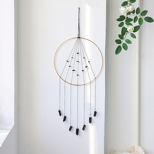 

ins wind crystal stone dream catcher wall decoration wind chimes cure natural stone wall decoration wall hanging birthday gift