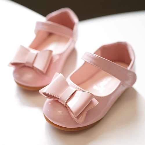 

Girls' Flats Flower Girl Shoes Patent Leather Wedding Dress Shoes Toddler(9m-4ys) Little Kids(4-7ys) Wedding Party Party & Evening Bowknot Light Pink White Fall Spring