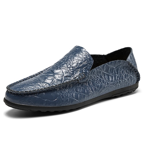 

Men's Loafers & Slip-Ons Summer Loafers Chinoiserie Daily Cowhide Black Royal Blue Brown Fall Spring