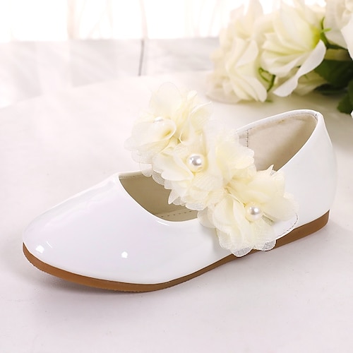 

Para Meninas Rasos Sapatos para Daminhas de Honra Couro Envernizado Casamento Sapatos de vestir Criança (9m-4ys) Crianças (4 a 7 anos) Festa de Casamento Festas Noite Pérolas Flor Rosa Claro Branco