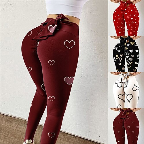 

Women's Yoga Pants Scrunch Butt Butt Lift Lightweight High Waist Yoga Fitness Gym Workout Tights Leggings Bottoms Plaid Spot Fashion Leopard Print White Black Winter Sports Activewear Stretchy Slim