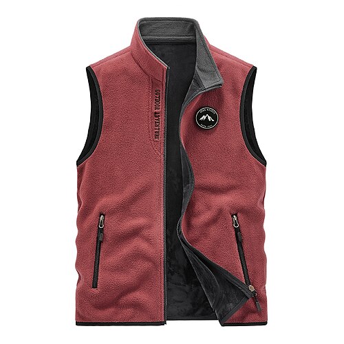

Men's Women's Hiking Fleece Vest Fleece Winter Outdoor Thermal Warm Windproof Fleece Lining Lightweight Outerwear Winter Jacket Trench Coat Fishing Climbing Running Grey Green Black Red Dark Blue