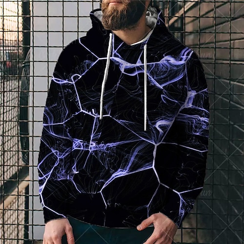 

Men's Hoodie Pullover Hoodie Sweatshirt Green Blue Purple Yellow Red Hooded Graphic Prints Crack Print Casual Daily Sports 3D Print Plus Size Sportswear Casual Big and Tall Spring & Fall Clothing