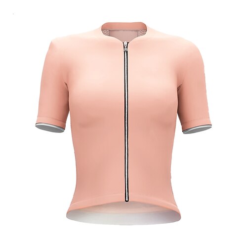 

CAWANFLY Women's Cycling Jersey Short Sleeve Bike Tracksuit Jersey Top with 3 Rear Pockets Road Bike Cycling Cycling Breathable Quick Dry Front Zipper White Green Rosy Pink Polyester Sports Clothing