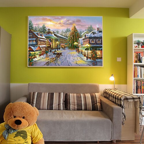 

natal parede arte canvas arte pintura arte foto natal paisagem casa decoração decoração tela enrolada sem moldura sem moldura não esticada