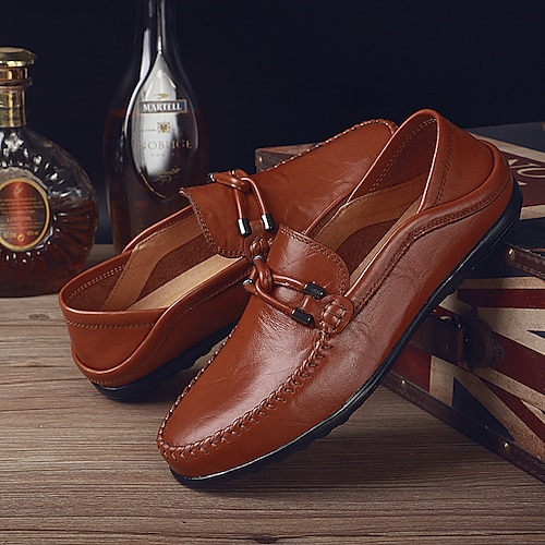 

Men's Loafers & Slip-Ons Driving Loafers Casual Athletic Nappa Leather Light Brown Dark Brown Black Fall
