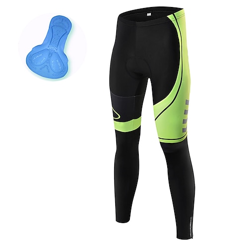 

21Grams Men's Cycling Tights Bike Tights Mountain Bike MTB Road Bike Cycling Sports Stripes 3D Pad Cycling Breathable Quick Dry Green Polyester Spandex Clothing Apparel Bike Wear / Stretchy