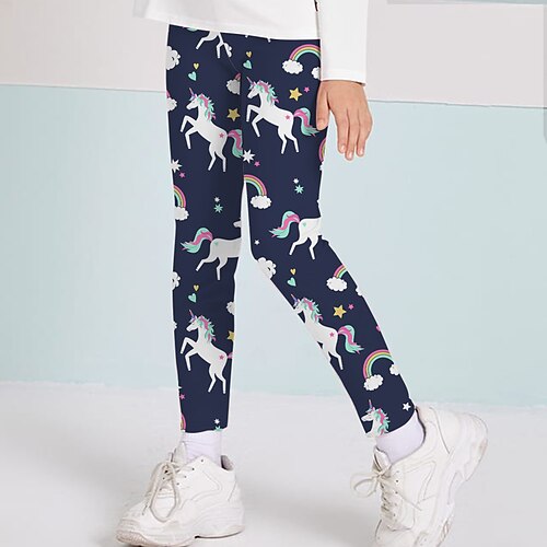 

Kids Girls' Leggings Animal Active 4-12 Years Fall Dusty Blue