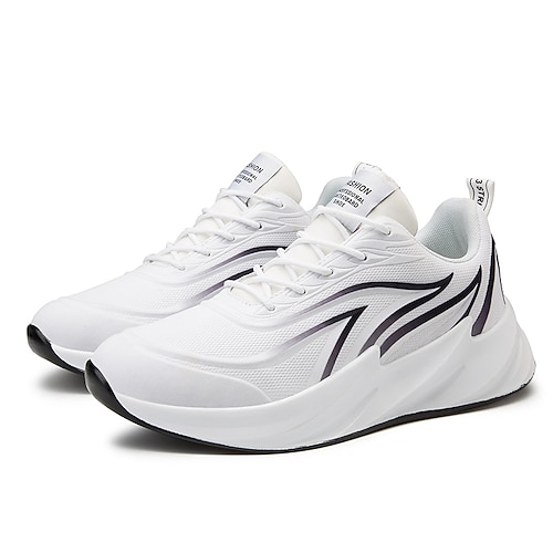 

Men's Trainers Athletic Shoes Comfort Shoes Sporty Athletic Running Shoes PU Elastic Fabric Non-slipping Black / White Black / Red Green Fall