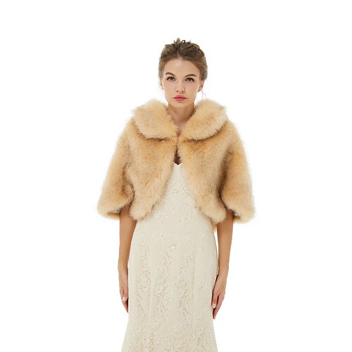 

Sleeveless Shawls Faux Fur Wedding / Party / Evening Women's Wrap With Solid