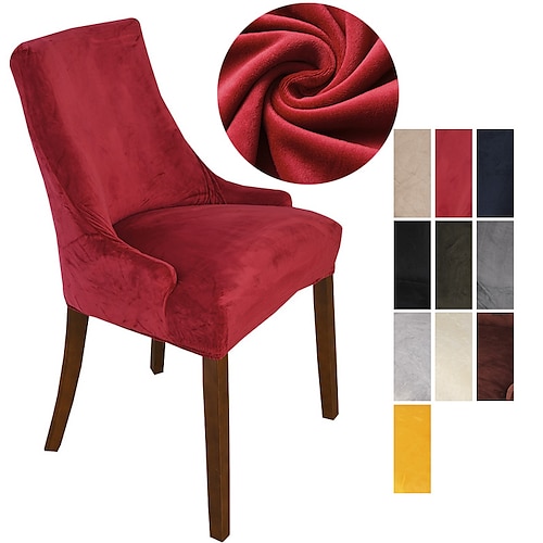 

Stretch Armless Wingback Chair Cover Armchair Cover Reusable Wingback Side Chair Velvet Slipcovers Accent Chair Covers for Dining Room Banquet Home Decor