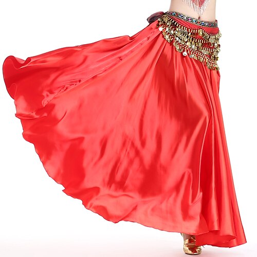 

Belly Dance Skirts Cinch Cord Women's Training Performance Natural Satin