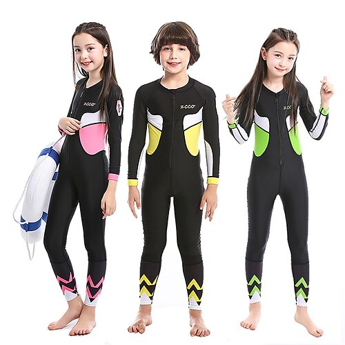 

ZCCO Boys Girls' Rash Guard Dive Skin Suit Swimwear UV Sun Protection UPF50 Breathable Full Body Front Zip - Swimming Diving Surfing Snorkeling Patchwork Spring Summer / Quick Dry / Quick Dry