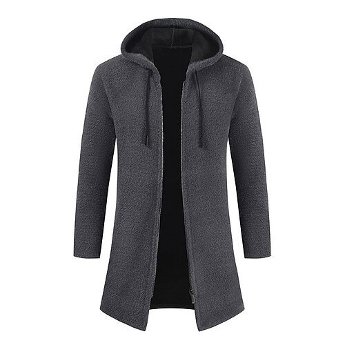 

Herren Pullover Strickjacke Stricken Strick Feste Farbe Mit Kapuze Stilvoll Outdoor Heim Bekleidung Winter Herbst Schwarz Blau M L XL