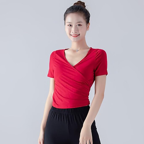 

Activewear Top Solid Women's Training Performance Short Sleeve High Modal