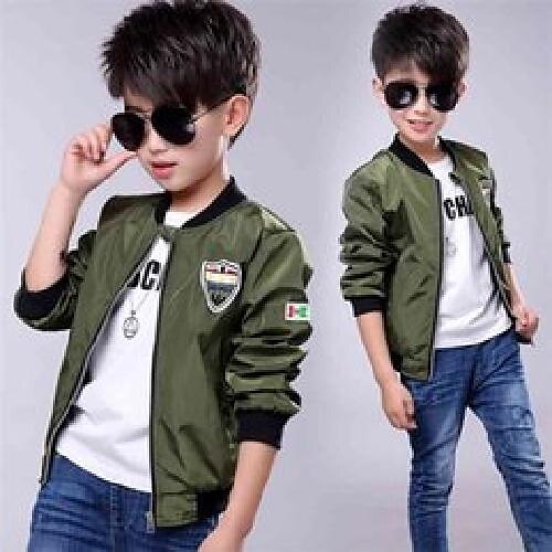 

Dimusi Spring Jackets For Boy Coat Army Green Bomber Boy'S Windbreaker Autumn Patchwork Kids Children